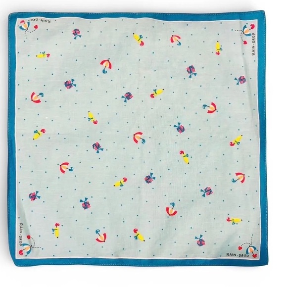 Sanrio Accessories - Vintage 90s Rain Drop Japan Handkerchief ✨ Umbrella Polka Dot